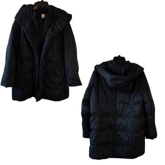 J. Jill Down, Emerson Long Hooded Down Puffer Coat, Black - Picture 2 of 7